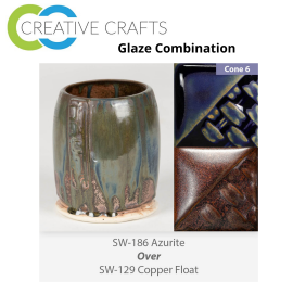 Azurite SW-186 over Copper Float SW-129 Stoneware Combination